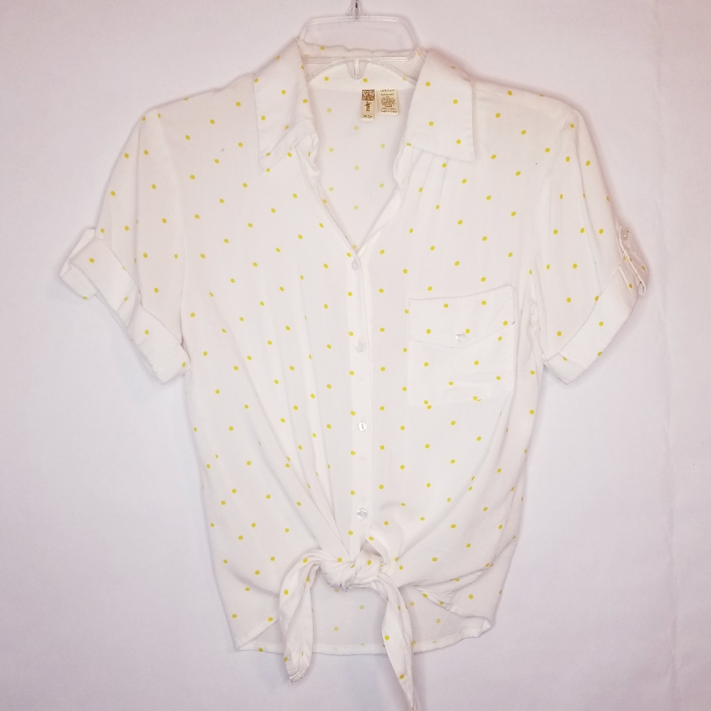 Japna Yellow Polka Dot Shirt
